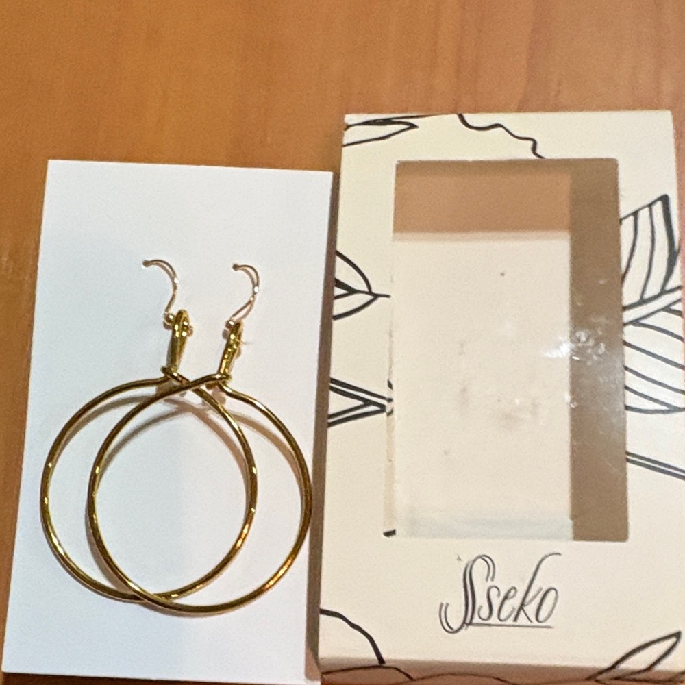 Sseko Shiny Gold Hoop Earrings